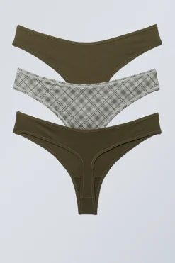 3ER-PACK WEICHE TANGAS|Weekday Hot
