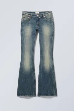 FLAME LOW WAIST SLIM FLARED LEG JEANS|Weekday Cheap