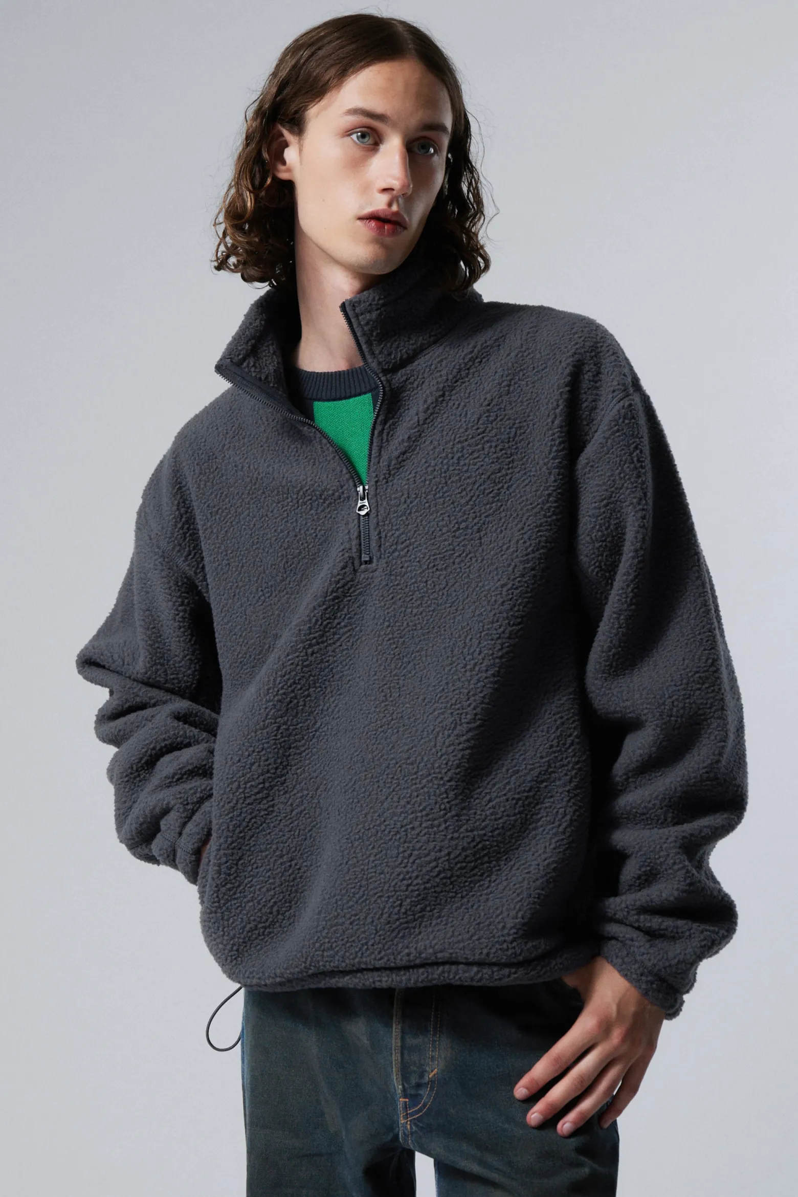 FLEECE-PULLOVER MIT HALF-ZIP|Weekday Flash Sale