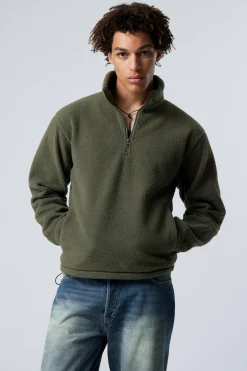 FLEECE-PULLOVER MIT HALF-ZIP|Weekday Shop