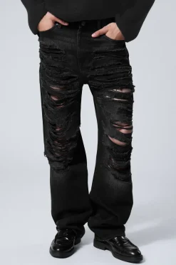 GALAXY – WEITE, GERADE GESCHNITTENE USED-JEANS|Weekday Hot