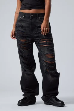 GALAXY – WEITE, GERADE GESCHNITTENE USED-JEANS|Weekday Hot
