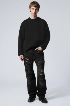GALAXY – WEITE, GERADE GESCHNITTENE USED-JEANS|Weekday Hot
