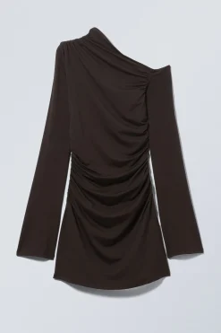 GERAFFTES MINIKLEID MIT LANGEN ÄRMELN|Weekday Online