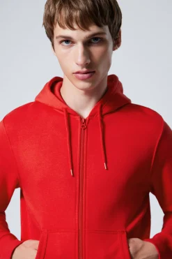 GESCHRUMPFTER KAPUZENPULLOVER MIT REISSVERSCHLUSS|Weekday Clearance