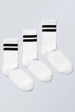 GESTREIFTE CREW-SOCKEN IM 3ER-PACK|Weekday Online