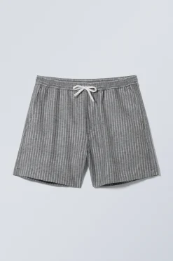 GESTREIFTE SHORTS AUS LEINENMISCHUNG|Weekday Discount