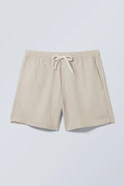 GESTREIFTE SHORTS AUS LEINENMISCHUNG|Weekday Fashion
