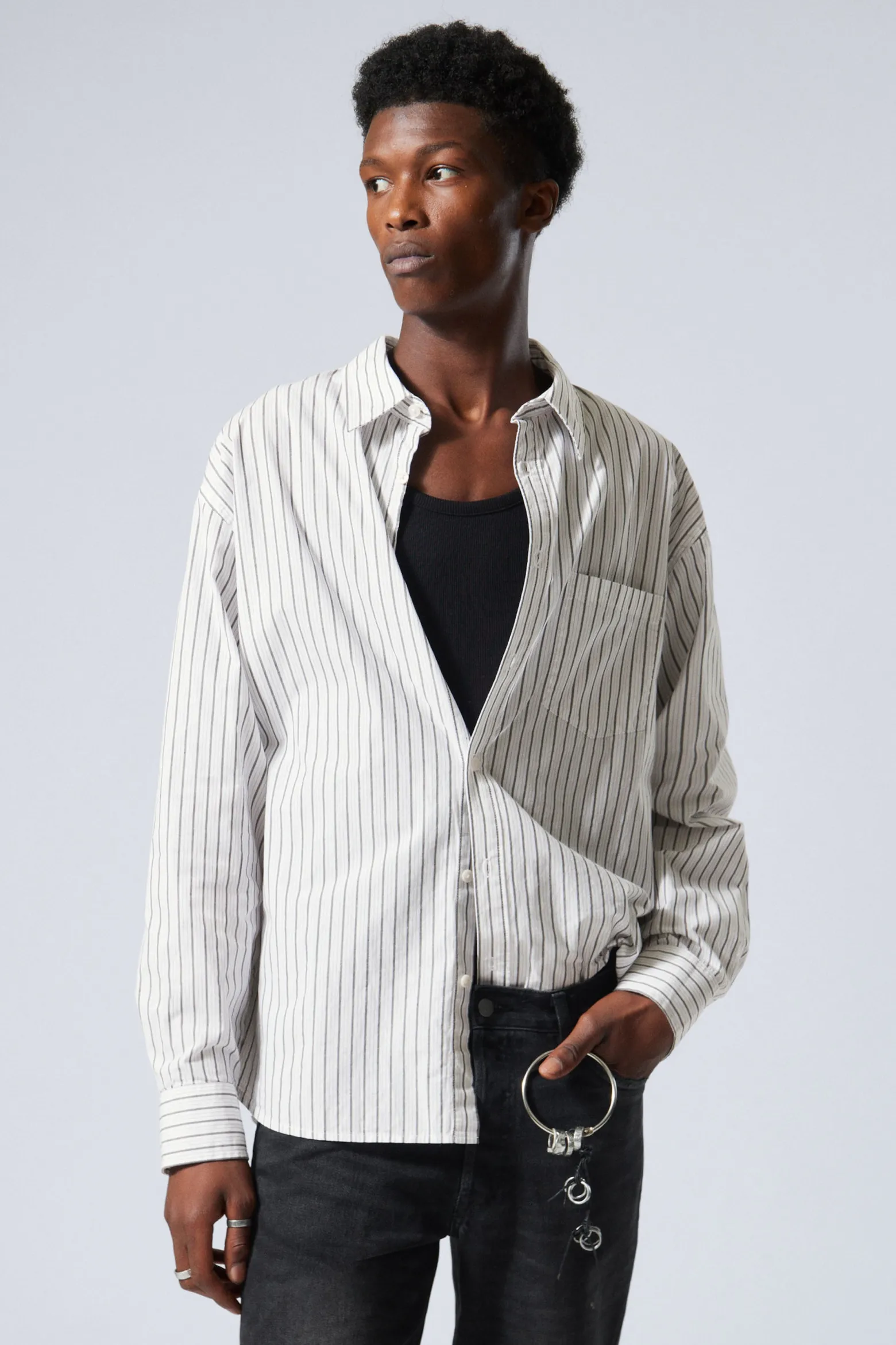 GESTREIFTES OVERSIZED-HEMD|Weekday Discount