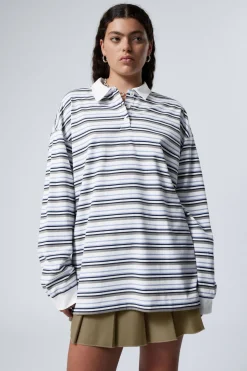 GESTREIFTES OVERSIZED-POLOSHIRT|Weekday Store