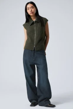 GESTRICKTE ZIP-WESTE|Weekday Clearance