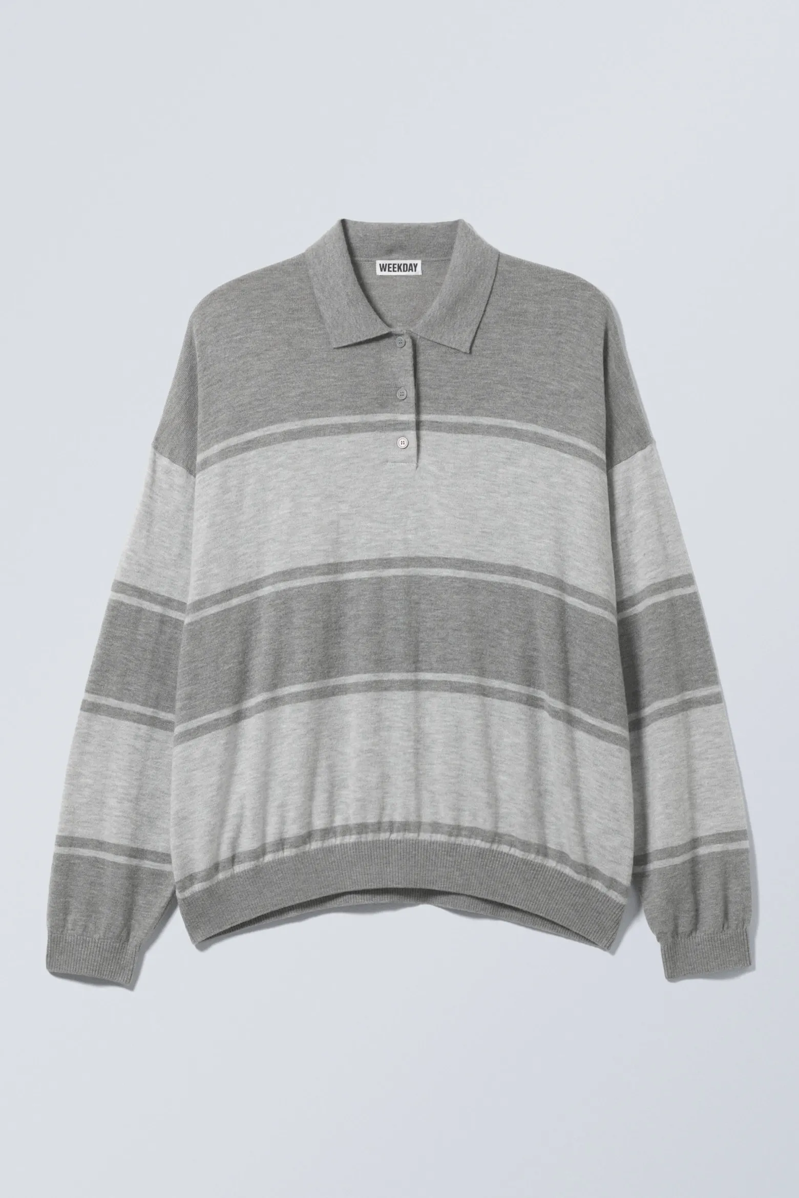 GESTRICKTER PIQUÉ-PULLOVER MIT LOCKERER PASSFORM|Weekday Cheap