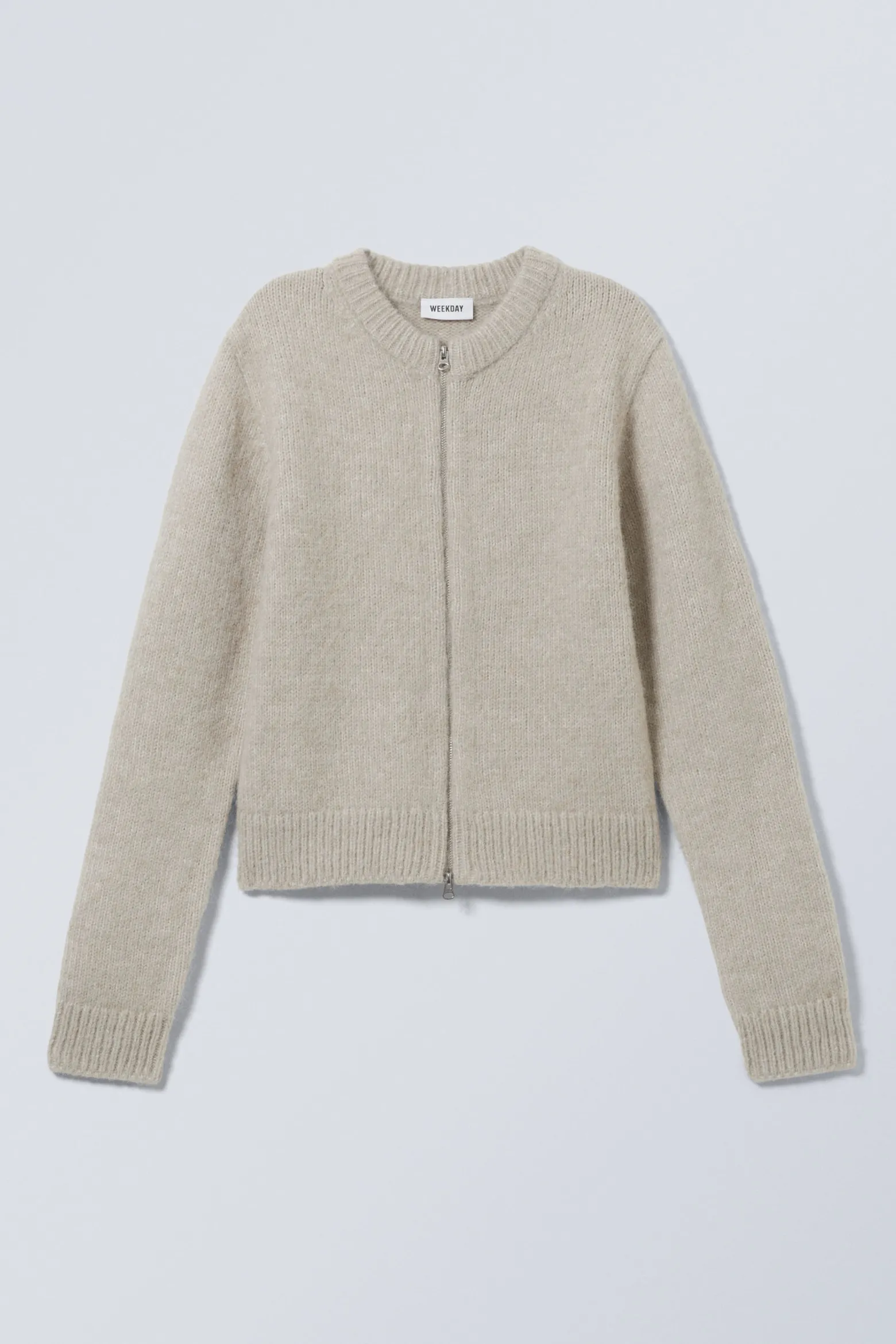 GESTRICKTER ZIP-CARDIGAN MIT SCHMALER PASSFORM|Weekday Online