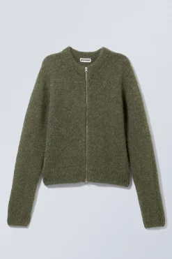 GESTRICKTER ZIP-CARDIGAN MIT SCHMALER PASSFORM|Weekday New