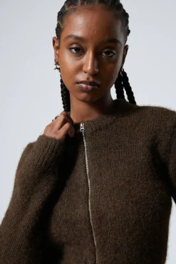 GESTRICKTER ZIP-CARDIGAN MIT SCHMALER PASSFORM|Weekday Outlet