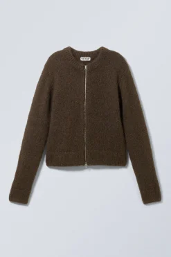 GESTRICKTER ZIP-CARDIGAN MIT SCHMALER PASSFORM|Weekday Outlet