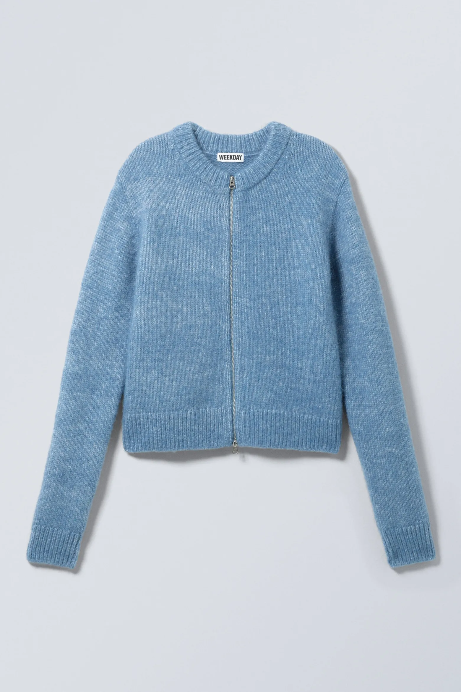 GESTRICKTER ZIP-CARDIGAN MIT SCHMALER PASSFORM|Weekday Best