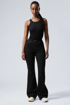 GLOW CURVE HIGH WAISTED REGULAR FLARED LEG JEANS|Weekday Best Sale