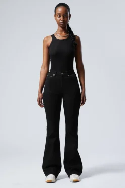 GLOW CURVE HIGH WAISTED REGULAR FLARED LEG JEANS|Weekday Best Sale