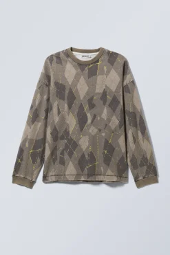 GRAPHIC-LONGSLEEVE MIT LOCKERER PASSFORM|Weekday Cheap