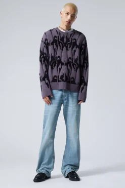 GRAPHIC-STRICKPULLOVER IN OVERSIZED-PASSFORM|Weekday Cheap