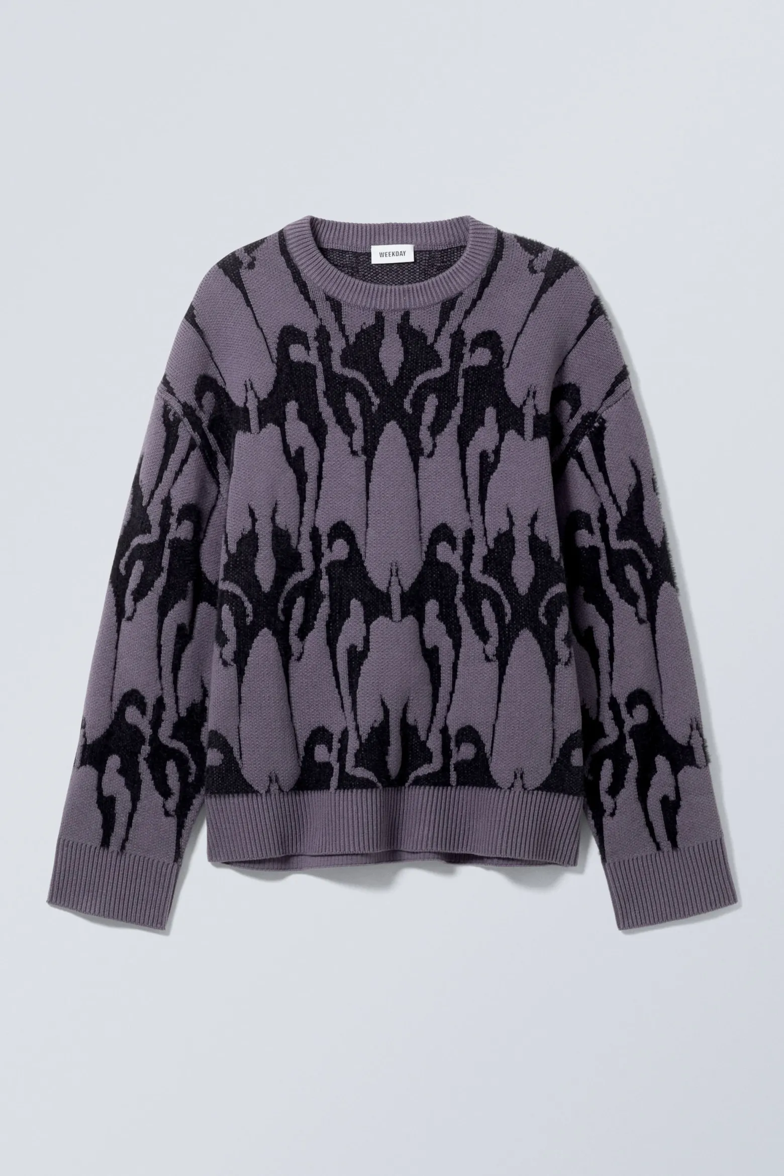 GRAPHIC-STRICKPULLOVER IN OVERSIZED-PASSFORM|Weekday Cheap