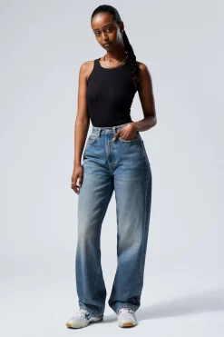 HALO CURVE HIGH WAISTED REGULAR WIDE LEG JEANS|Weekday Outlet