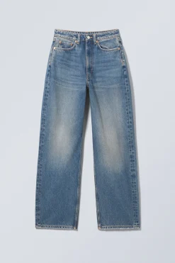 HALO CURVE HIGH WAISTED REGULAR WIDE LEG JEANS|Weekday Outlet