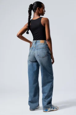 HALO CURVE HIGH WAISTED REGULAR WIDE LEG JEANS|Weekday Outlet