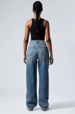 HALO CURVE HIGH WAISTED REGULAR WIDE LEG JEANS|Weekday Outlet
