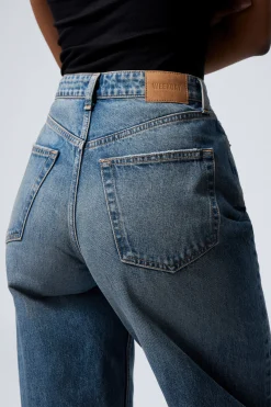 HALO CURVE HIGH WAISTED REGULAR WIDE LEG JEANS|Weekday Outlet