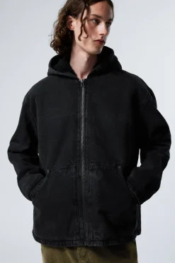 JEANS-FLEECE-JACKE MIT KAPUZE|Weekday Best