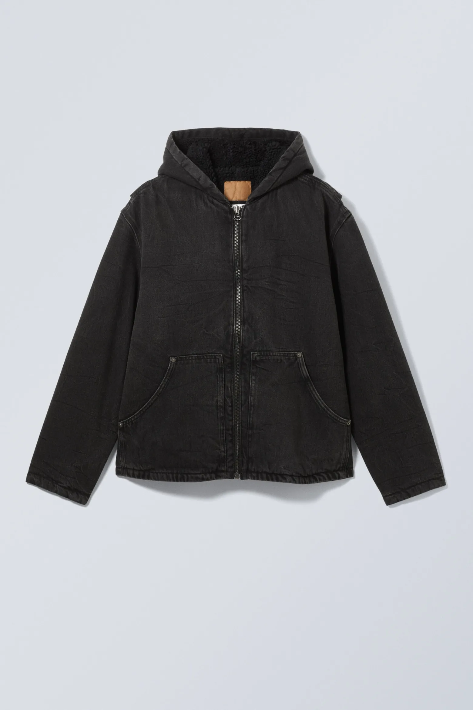 JEANS-FLEECE-JACKE MIT KAPUZE|Weekday Best