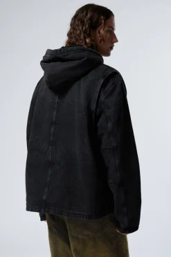 JEANS-FLEECE-JACKE MIT KAPUZE|Weekday Best