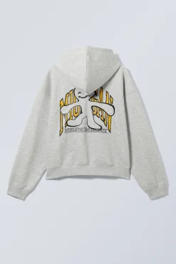 KASTIGER HOODIE MIT REISSVERSCHLUSS UND PRINT|Weekday Flash Sale