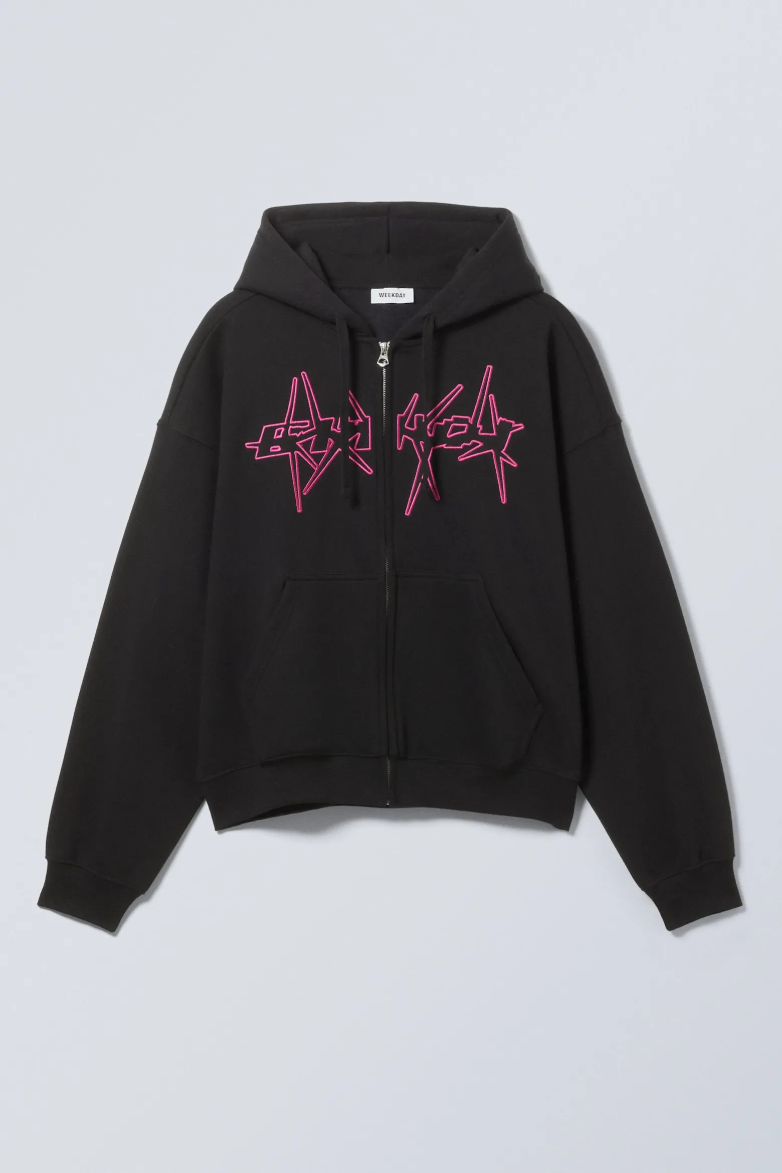 KASTIGER HOODIE MIT REISSVERSCHLUSS UND PRINT|Weekday Best Sale