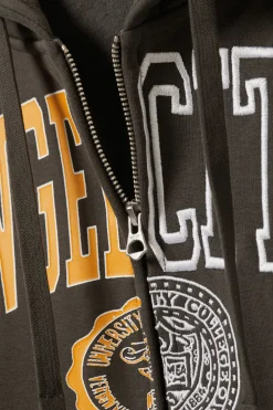 KASTIGER HOODIE MIT REISSVERSCHLUSS UND PRINT|Weekday Online