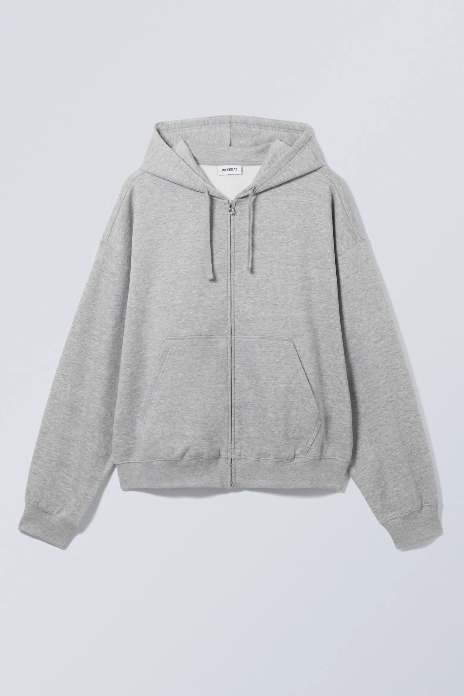 KASTIGER, MITTELSCHWERER HOODIE MIT REISSVERSCHLUSS|Weekday Hot