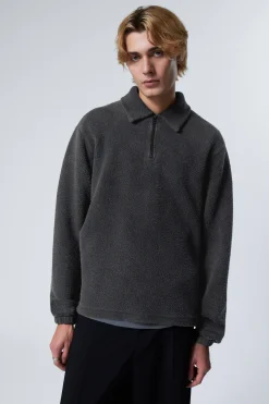 KASTIGES HALBZIP-SWEATSHIRT AUS FLEECE|Weekday Fashion