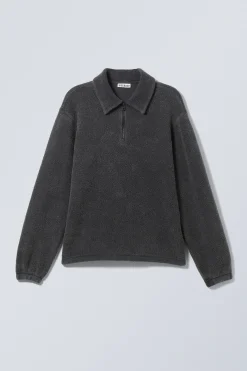 KASTIGES HALBZIP-SWEATSHIRT AUS FLEECE|Weekday Fashion