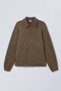 KASTIGES HALBZIP-SWEATSHIRT AUS FLEECE|Weekday New