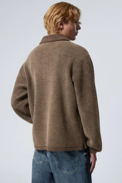 KASTIGES HALBZIP-SWEATSHIRT AUS FLEECE|Weekday New