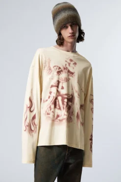 KASTIGES LANGARMSHIRT MIT GRAFIKPRINT|Weekday Online