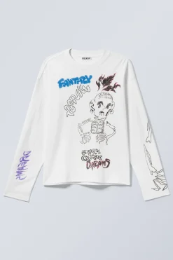 KASTIGES LANGARMSHIRT MIT GRAFIKPRINT|Weekday Best