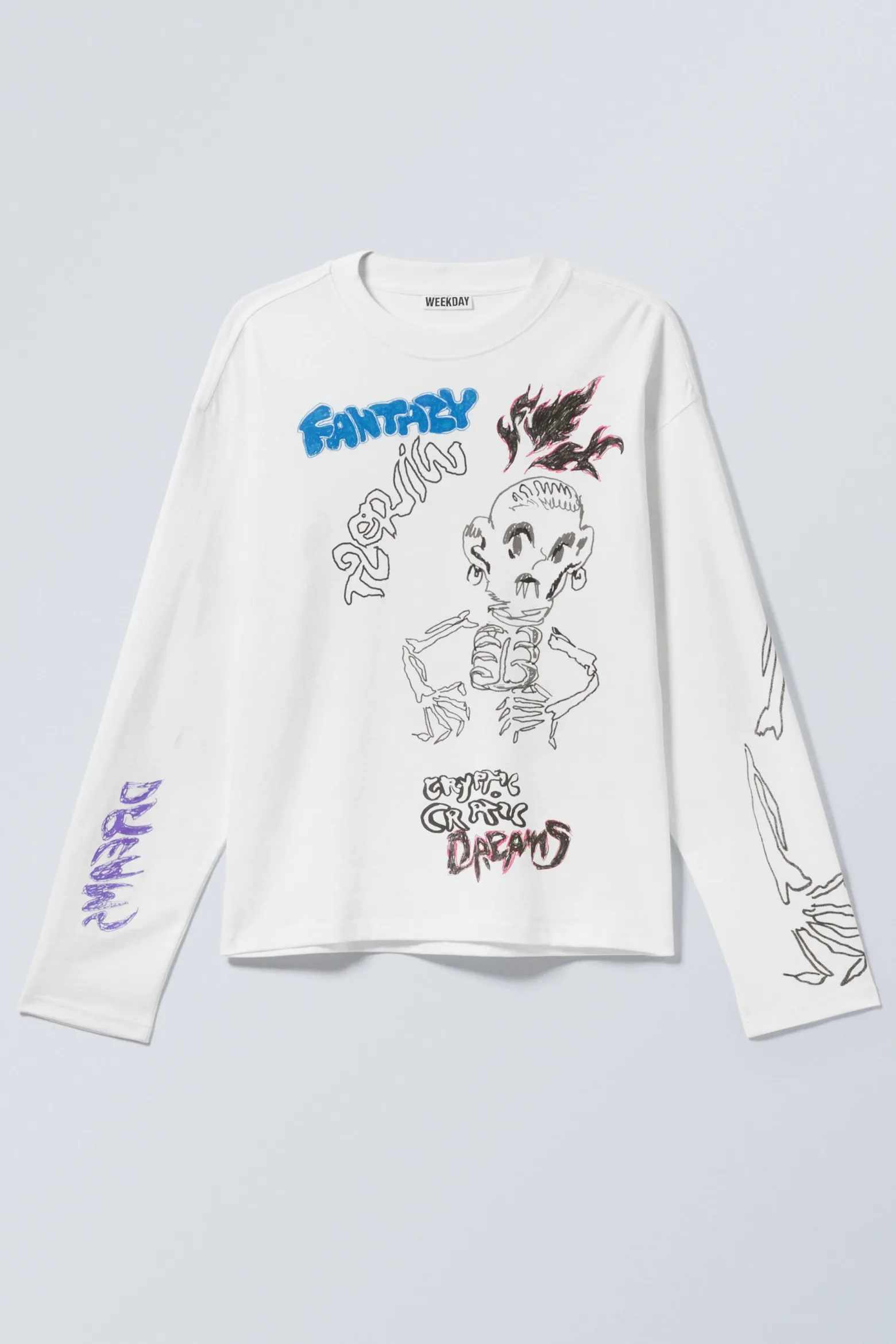 KASTIGES LANGARMSHIRT MIT GRAFIKPRINT|Weekday Best