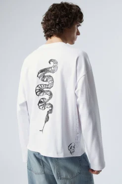 KASTIGES LANGARMSHIRT MIT GRAFIKPRINT|Weekday Best
