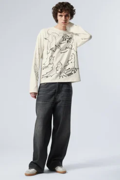 KASTIGES LANGARMSHIRT MIT GRAFIKPRINT|Weekday Flash Sale