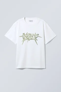 KASTIGES T-SHIRT MIT GRAFIKPRINT|Weekday Hot