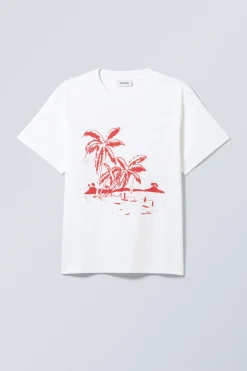 KASTIGES T-SHIRT MIT GRAFIKPRINT|Weekday Best Sale