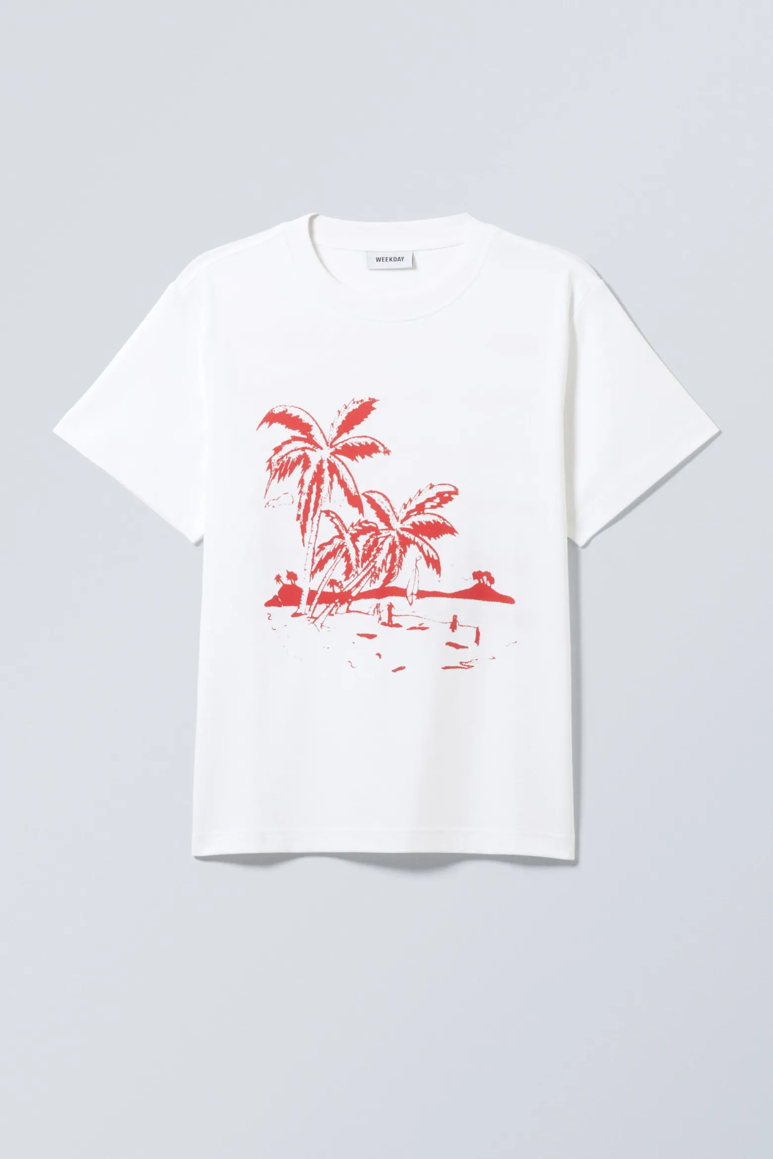 KASTIGES T-SHIRT MIT GRAFIKPRINT|Weekday Best Sale